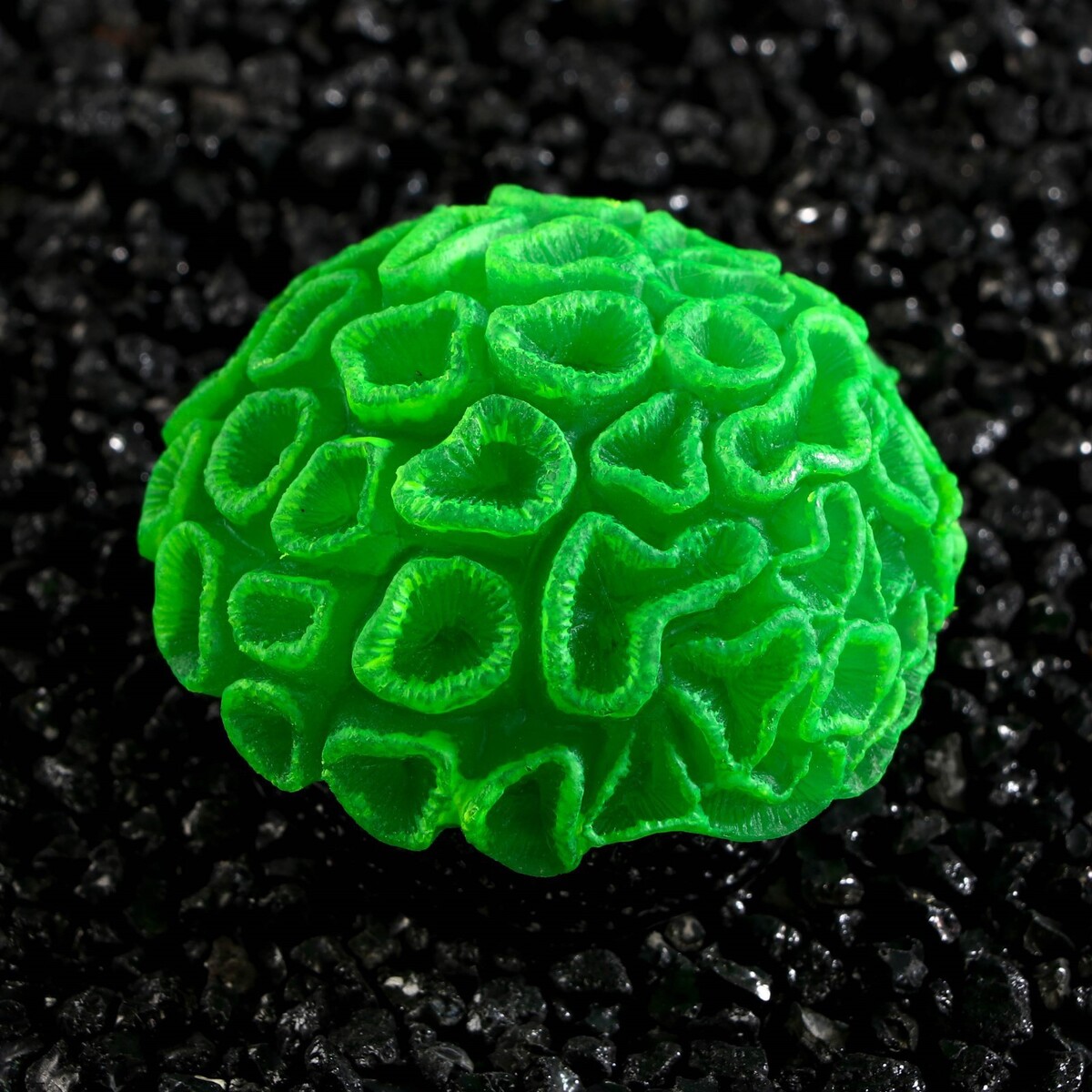 Декор для аквариума коралл faviidae, 5 х 2,5 см, силиконовый, зелёный No brand 01059278 - фото 3