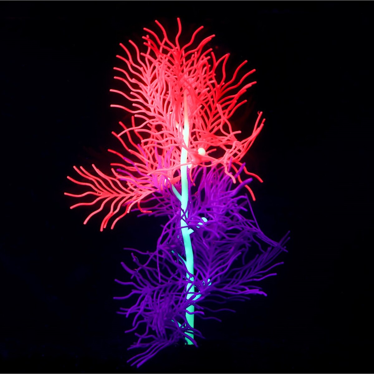 Растение силиконовое аквариумное, светящееся в темноте, 9,5 х 30 см, красно-фиолетовое No brand 01059279 - фото 2