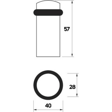 Упор дверной u301cp, d=28 мм, h=57 мм, ц