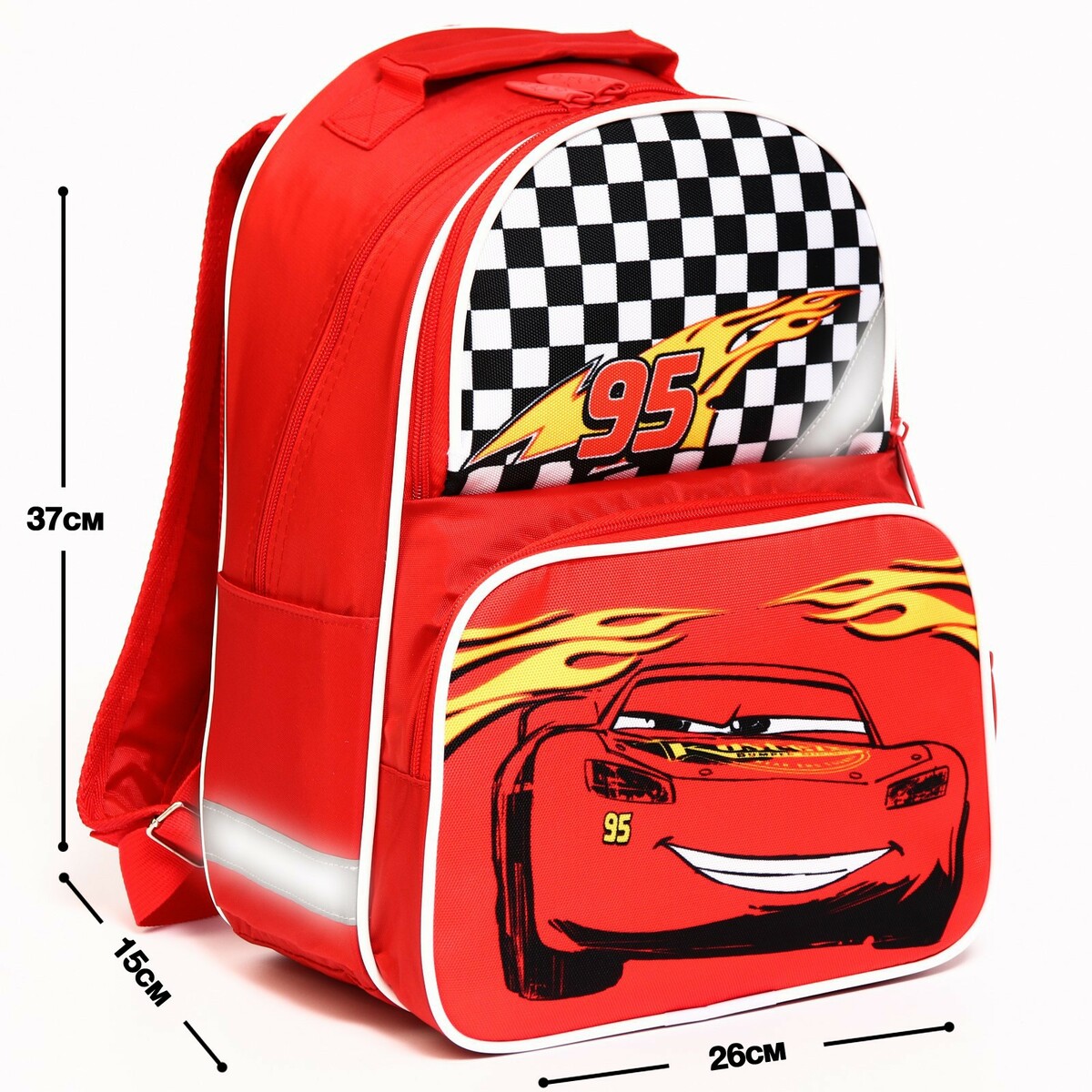 Рюкзак школьный с эргономической спинкой, 37х26х15 см, тачки Disney
