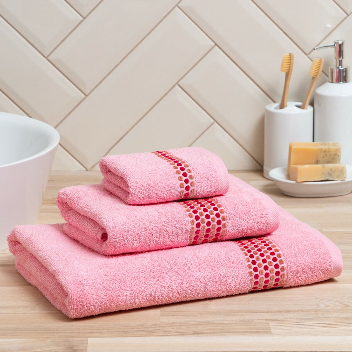 Полотенце махровое полотенце махровое 70х140 см светло розовый 440 г м2 хлопок 100%