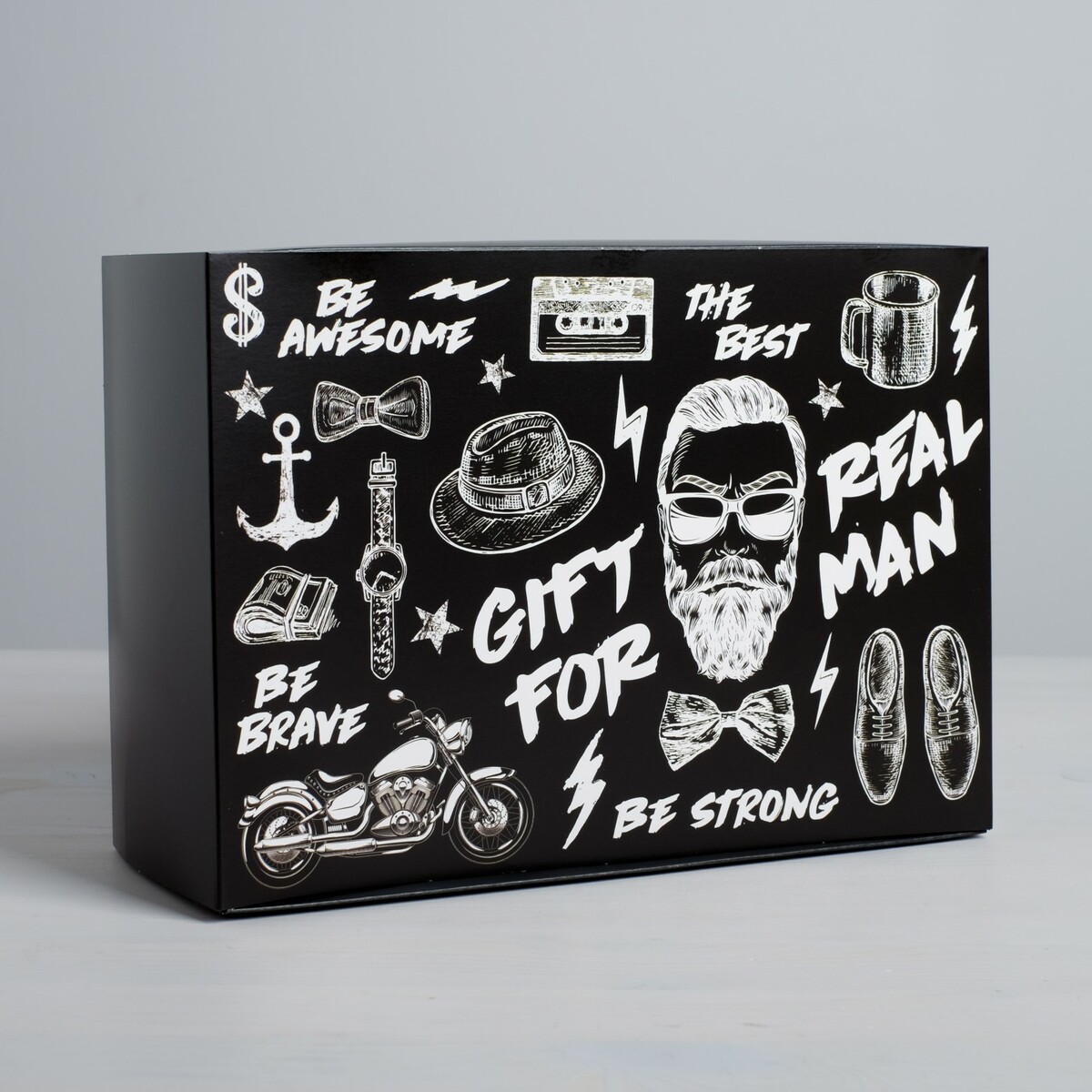 Коробка подарочная складная, упаковка, gift for real man, 25 х 18 х 10 см коробка складная gift for real man 25 × 18 × 10 см