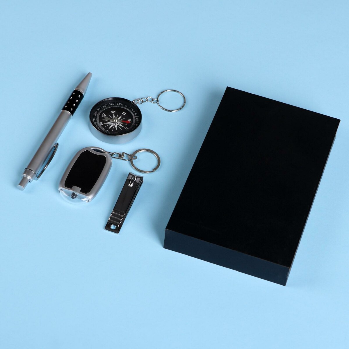Набор подарочный 4в1 (ручка, кусачки, компас, фонарик) набор подарочный 3в1 ручка зеркало кусачки