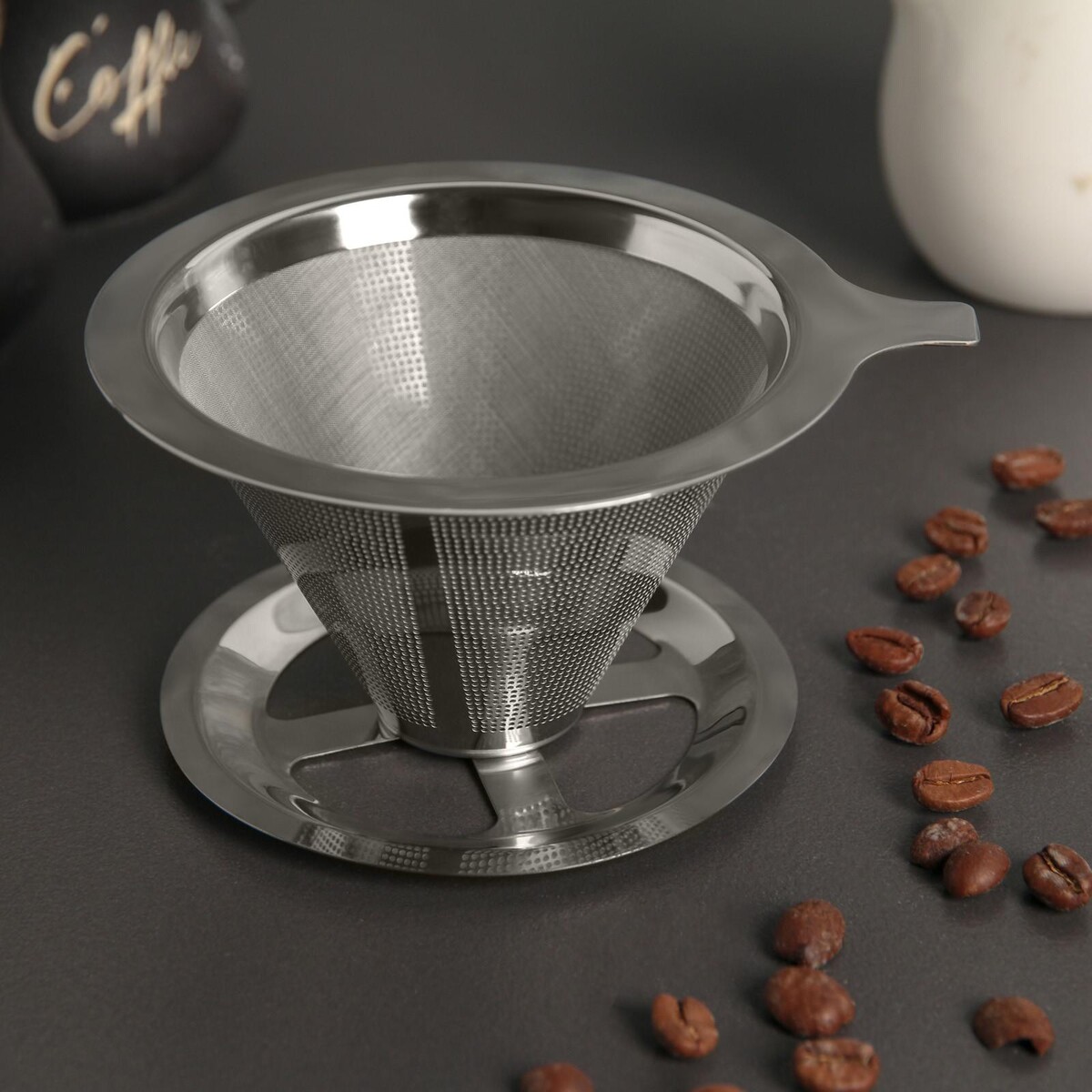 Воронка-дриппер v60 из нержавеющей стали для заваривания кофе