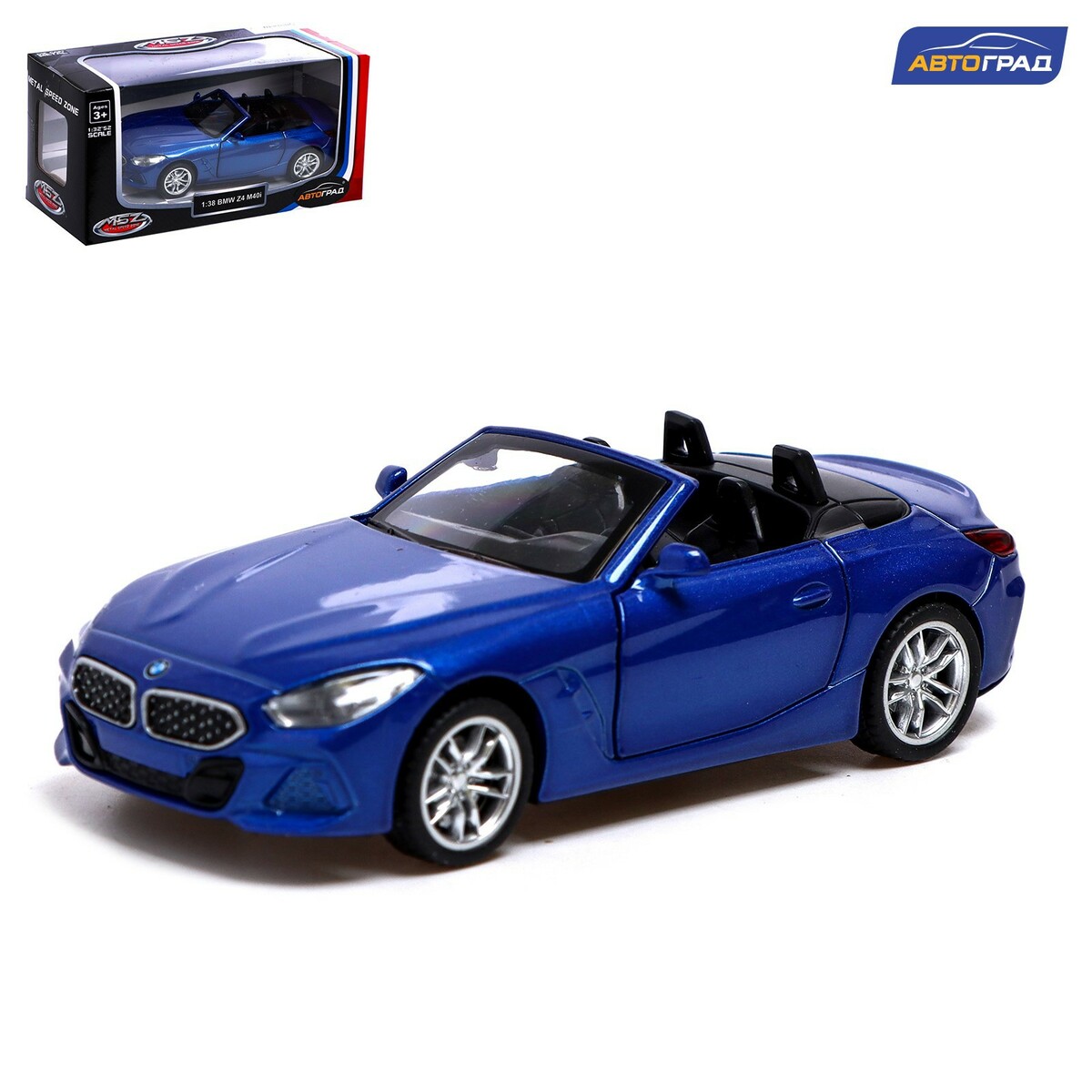 Машина металлическая bmw z4m40i, 1:38, инерция, открываются двери, цвет  синий Автоград 01065740: купить за 510 руб в интернет магазине с бесплатной  доставкой