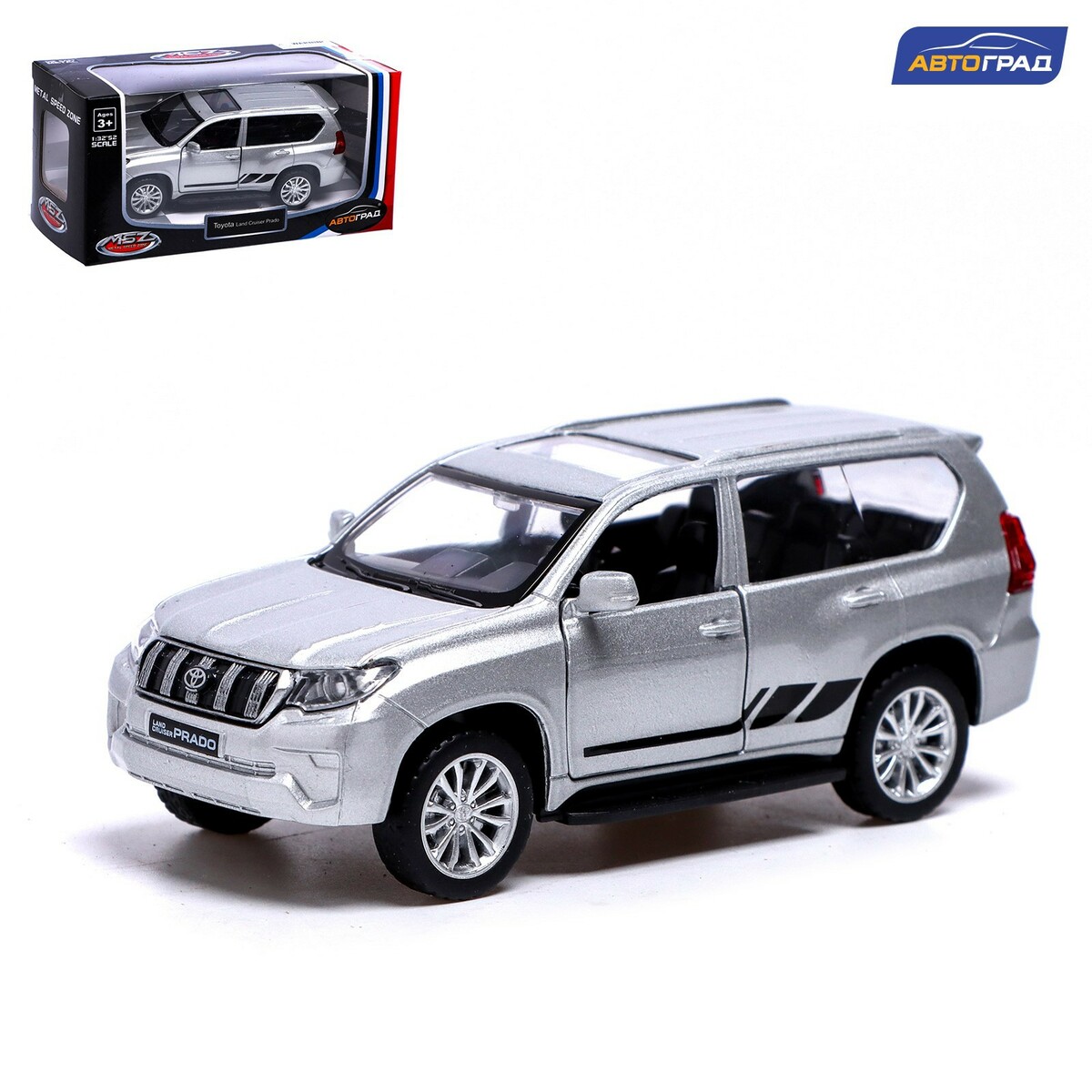 Машина металлическая toyota land cruiser prado, 1:42, инерция, цвет серый  Автоград 01066967: купить за 590 руб в интернет магазине с бесплатной  доставкой