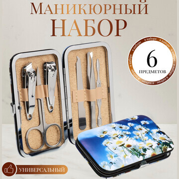 Набор маникюрный, 6 предметов, в футляре