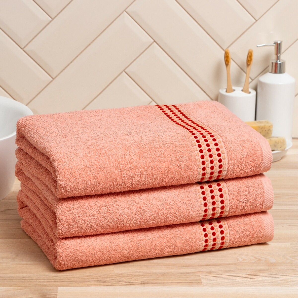 Полотенце махровое полотенце махровое 70х140 см светло розовый 440 г м2 хлопок 100%
