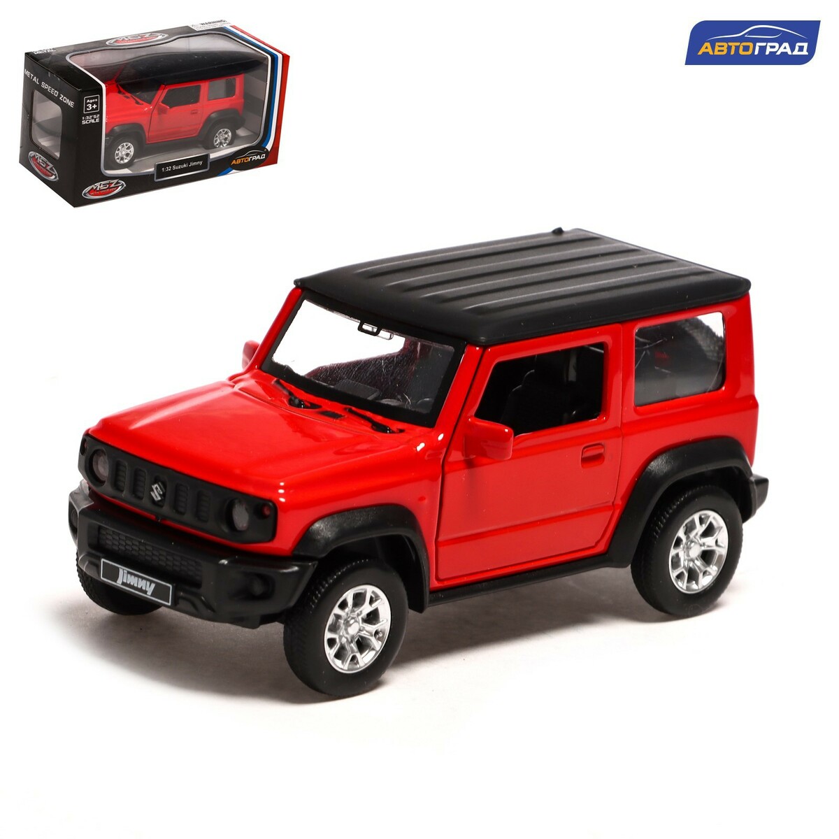 Машина металлическая suzuki jimny, 1:32, инерция, открываются двери, цвет  красный Автоград 01072288: купить за 580 руб в интернет магазине с  бесплатной доставкой