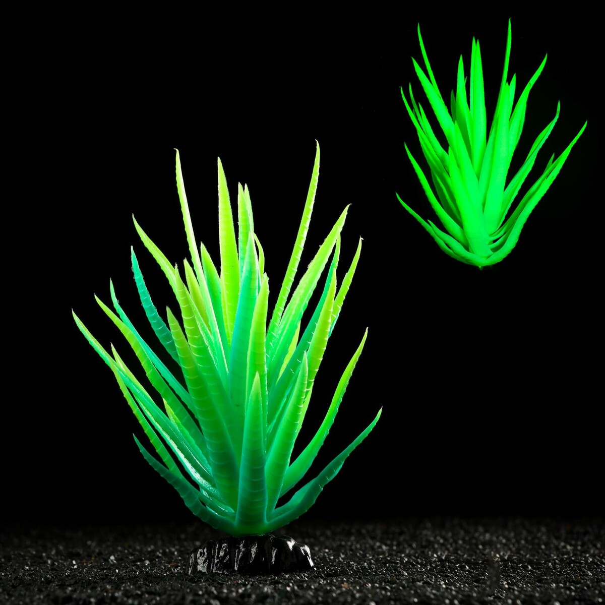 Растение искусственное аквариумное, светящееся, 20 см, зеленое растение силиконовое аквариумное светящееся в темноте 8 х 15 см зеленое