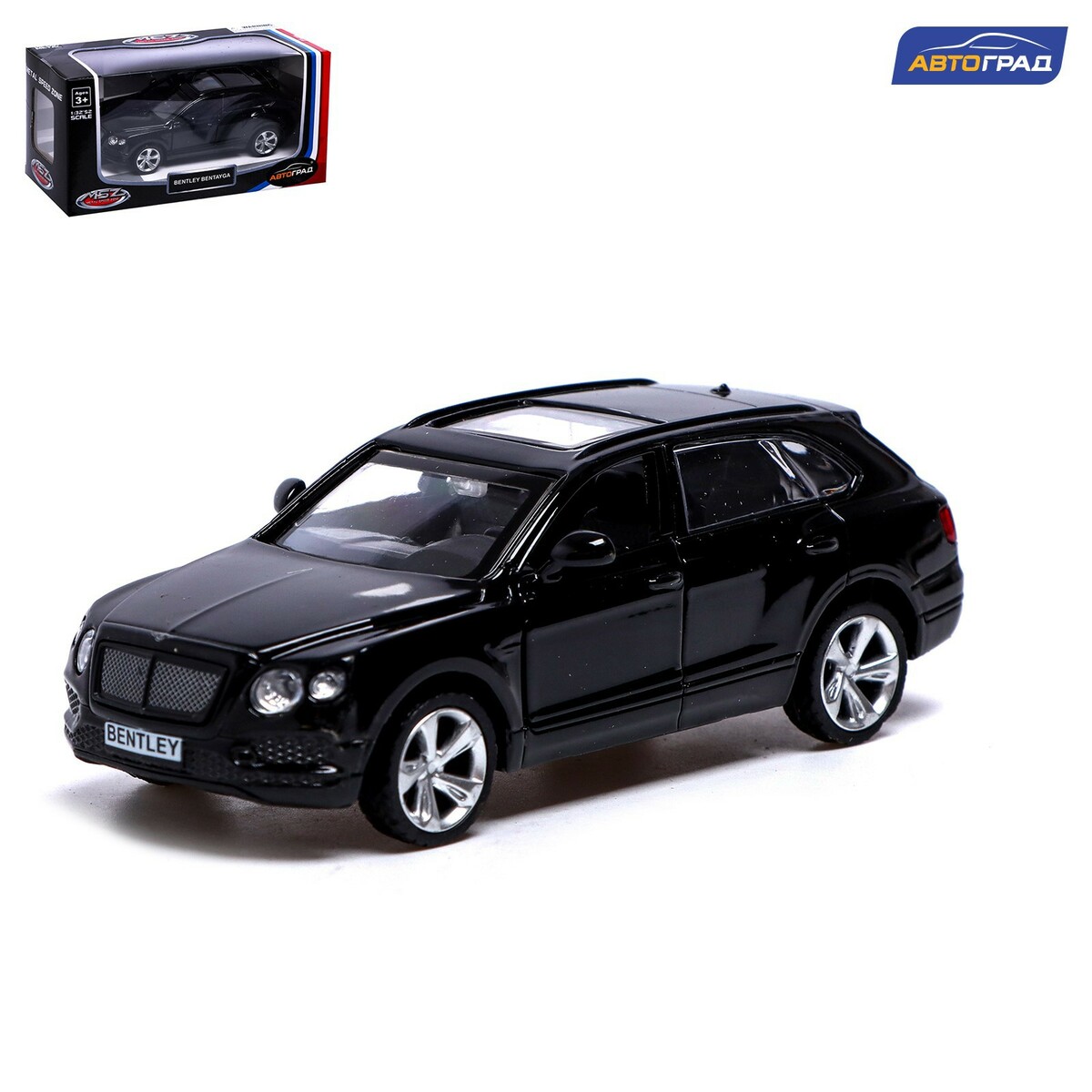 Машина металлическая bentley bentayga, 1:45, инерция, открываются двери,  цвет черный Автоград 01072546: купить за 450 руб в интернет магазине с  бесплатной доставкой