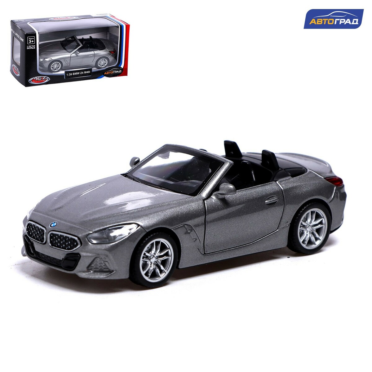 Машина металлическая bmw z4m40i, 1:38, инерция, открываются двери, цвет  серый Автоград 01072556: купить за 590 руб в интернет магазине с бесплатной  доставкой