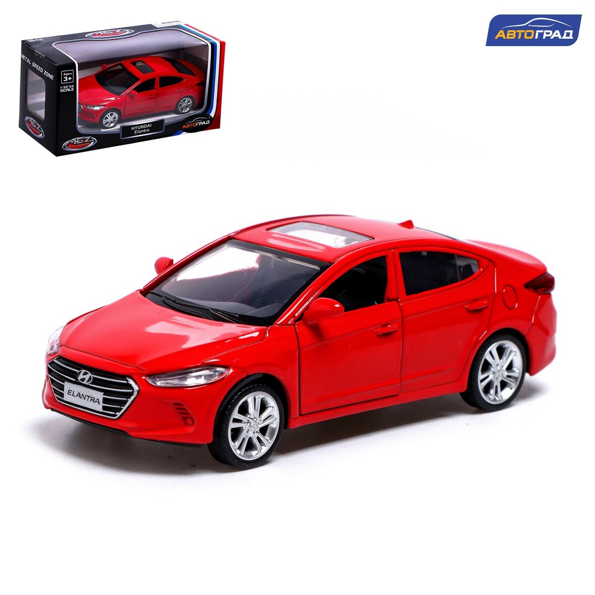 Машина металлическая hyundai elantra, 1:40, инерция, открываются двери,  цвет красный Автоград 01072558: купить за 450 руб в интернет магазине с  бесплатной доставкой