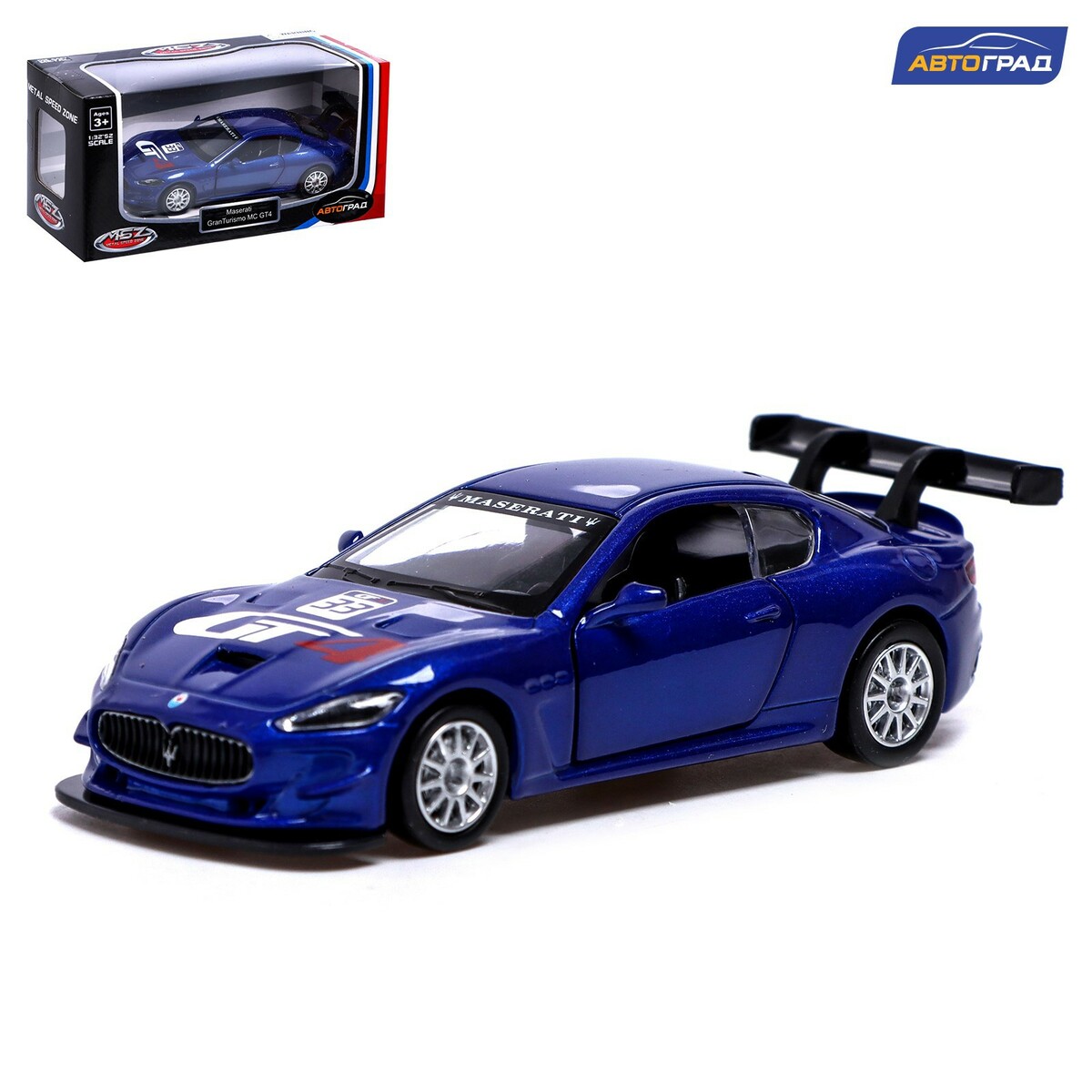 Машина металлическая maserati gran turismo mc gt4, 1:43, инерция, цвет  синий Автоград 01072564: купить за 510 руб в интернет магазине с бесплатной  доставкой