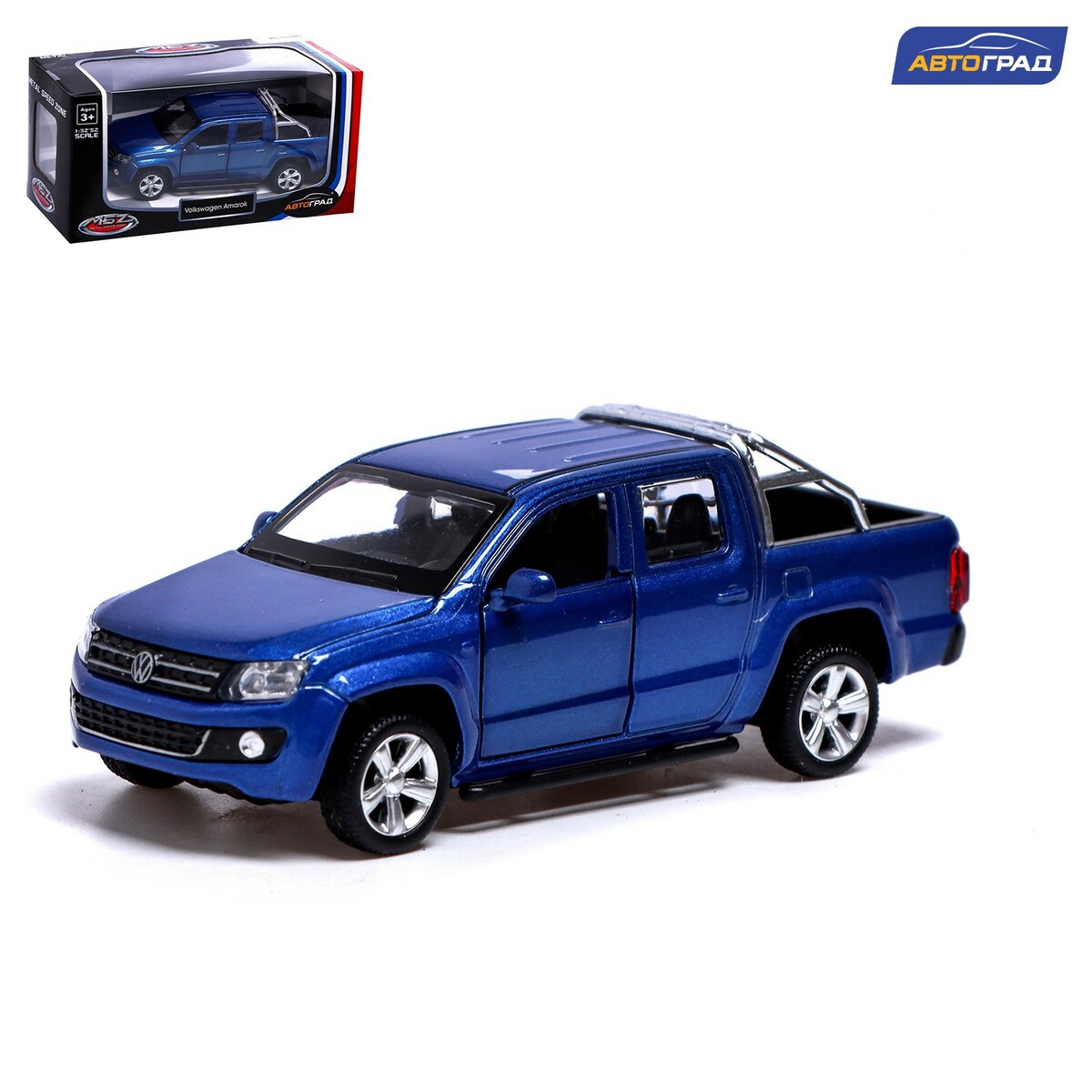 Машина металлическая volkswagen amarok, 1:46, инерция, открываются двери,  цвет синий Автоград 01072570: купить за 490 руб в интернет магазине с  бесплатной доставкой