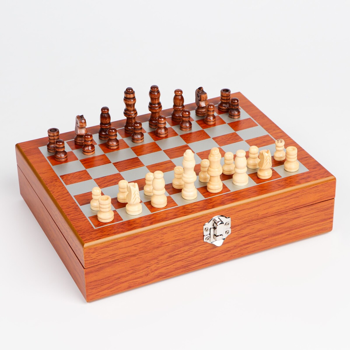 Набор 7 в 1: фляжка 8 oz, с гербом, 4 рюмки, воронка, шахматы, 18 х 24 см набор 4 в 1 шахматы домино 2 колоды карт 25 х 25 см