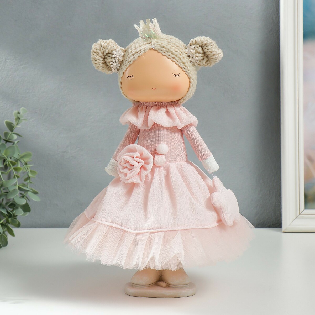 Кукла интерьерная кукла junfa зимняя принцесса в розовом платье 22 см wj 34770