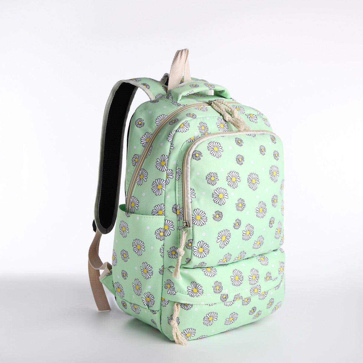 Рюкзак на молнии, сумка, косметичка, цвет зеленый