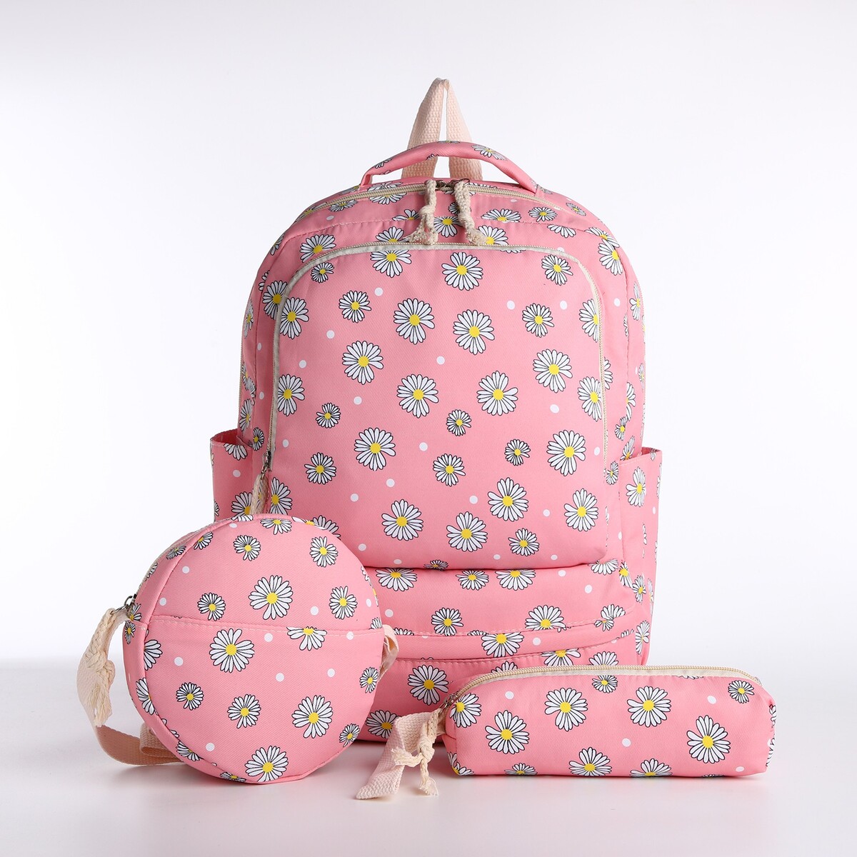 фото Рюкзак на молнии, сумка, косметичка, цвет розовый no brand