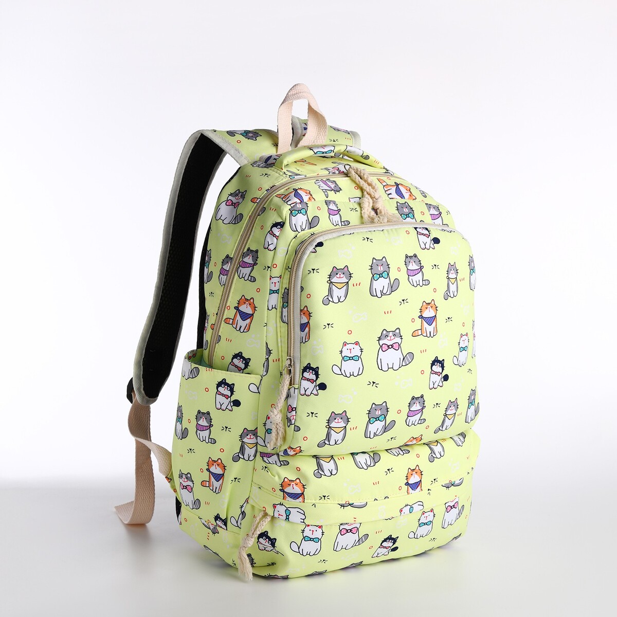 Рюкзак на молнии, сумка, косметичка, цвет желтый рюкзак текстильный с карманом желтый 22х13х30 см