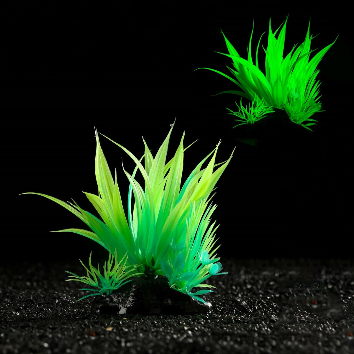 Растение искусственное аквариумное, светящееся, 10 см, зелёное Пижон Аква 01076176 - фото 1