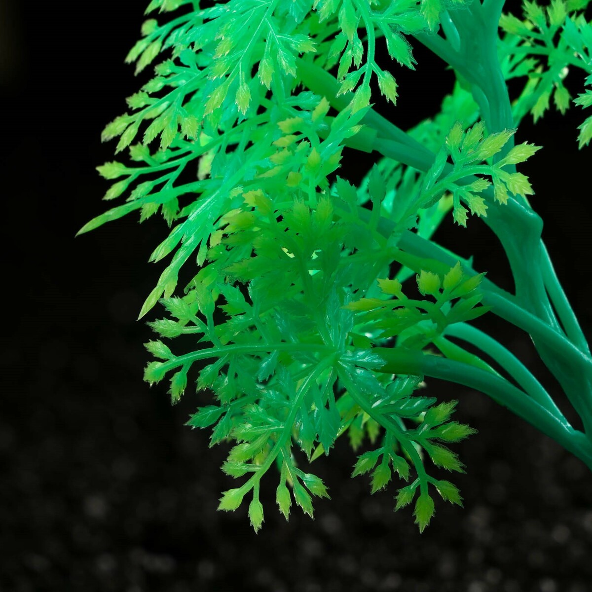 фото Растение искусственное аквариумное, светящееся, 15 см, зеленое пижон аква