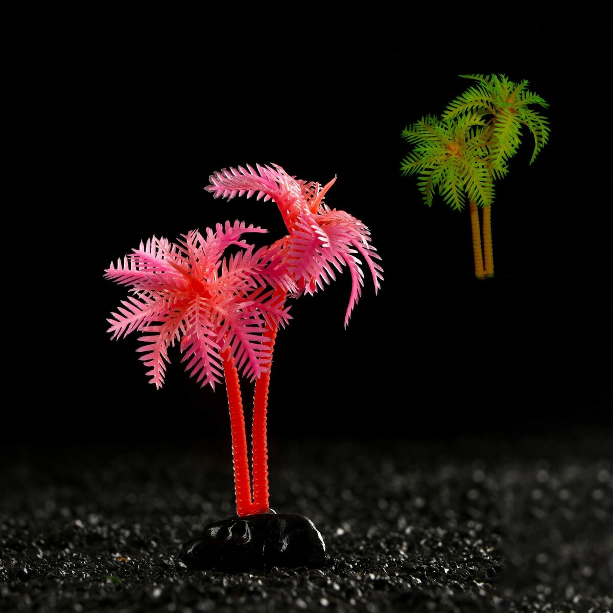 Растение искусственное аквариумное растение искусственное аквариумное светящееся 9 см красное