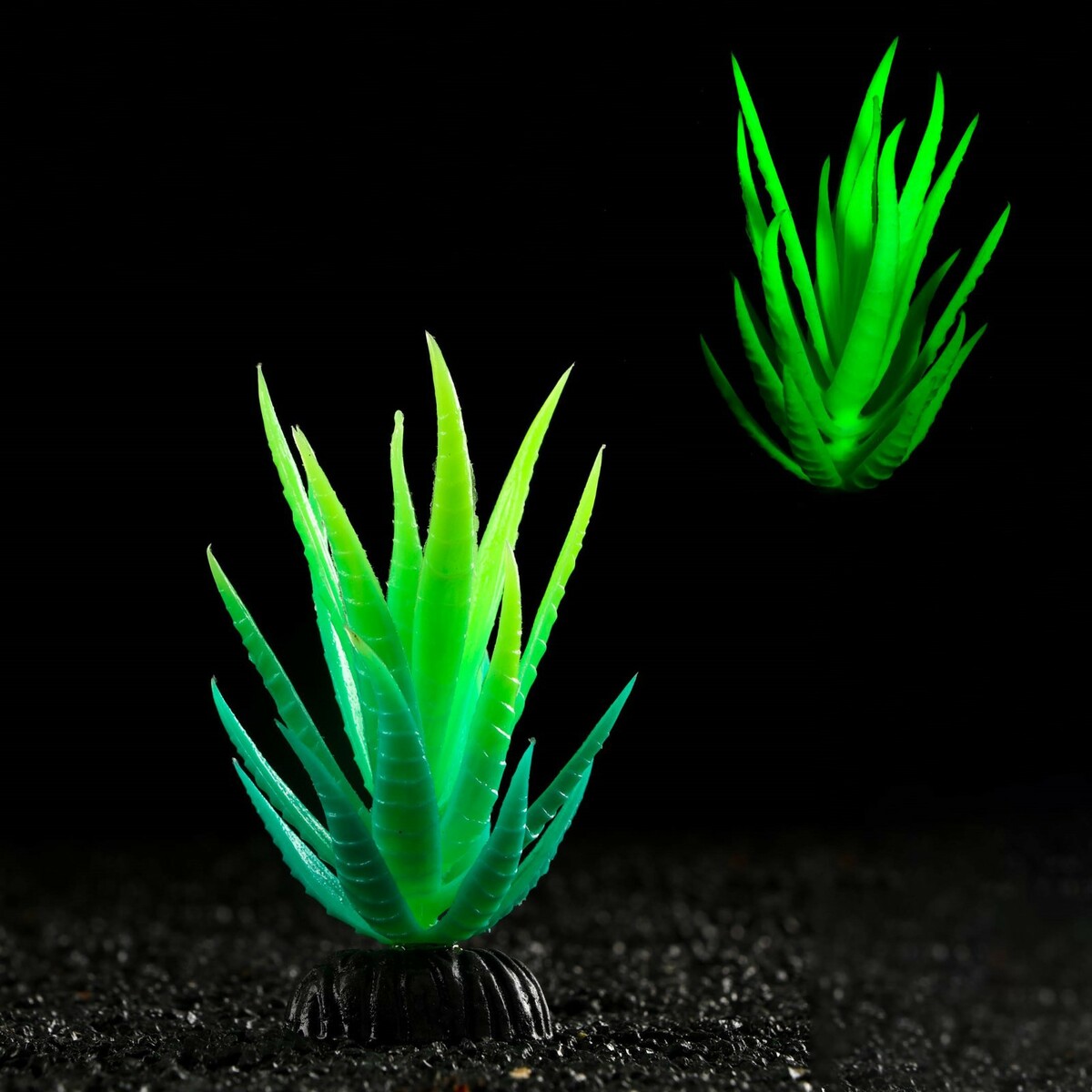Растение искусственное аквариумное, светящееся, 10 см, зеленое растение искусственное аквариумное светящееся 23 см зеленое