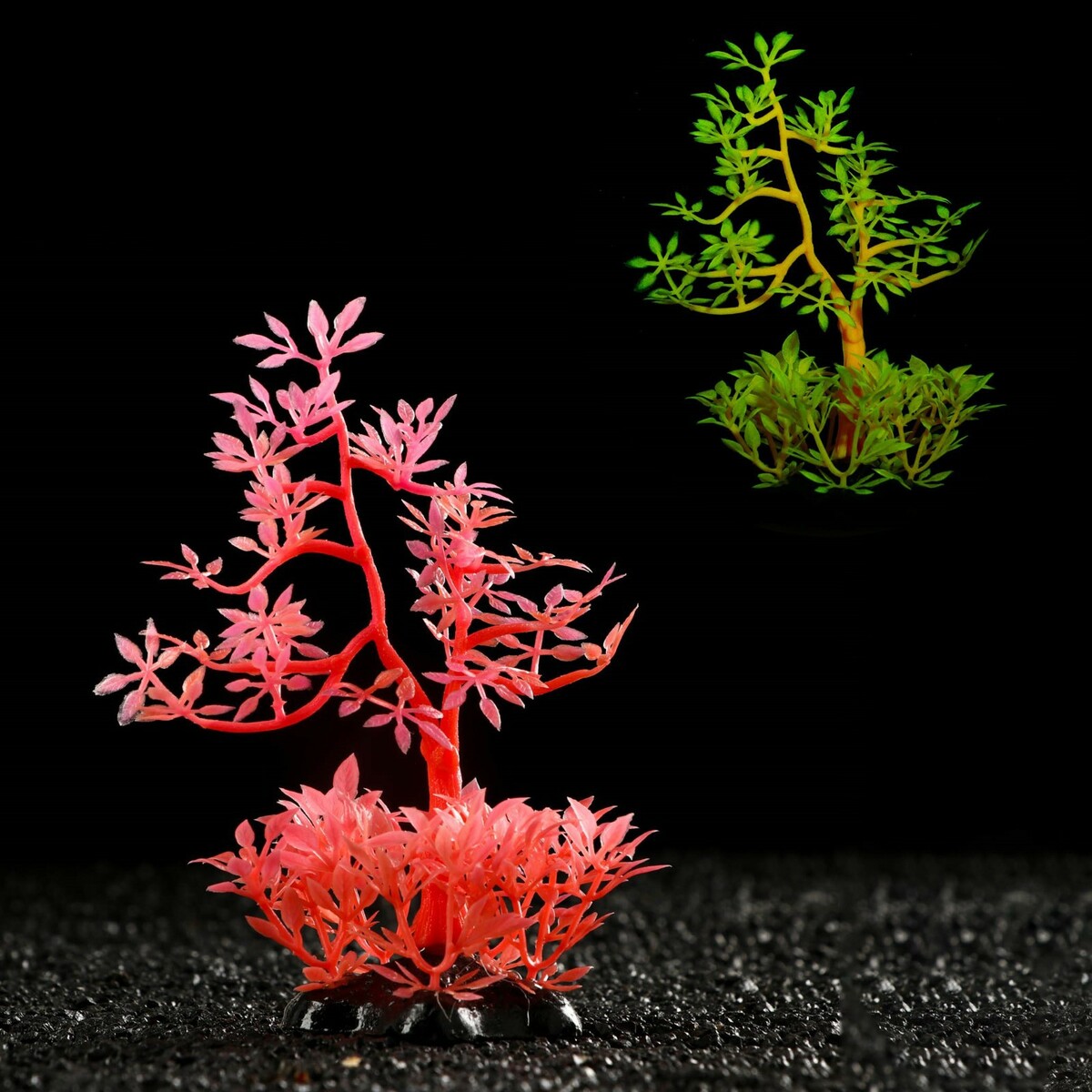 Растение искусственное аквариумное, светящееся, 10 см, красное растение искусственное аквариумное светящееся 20 см красное