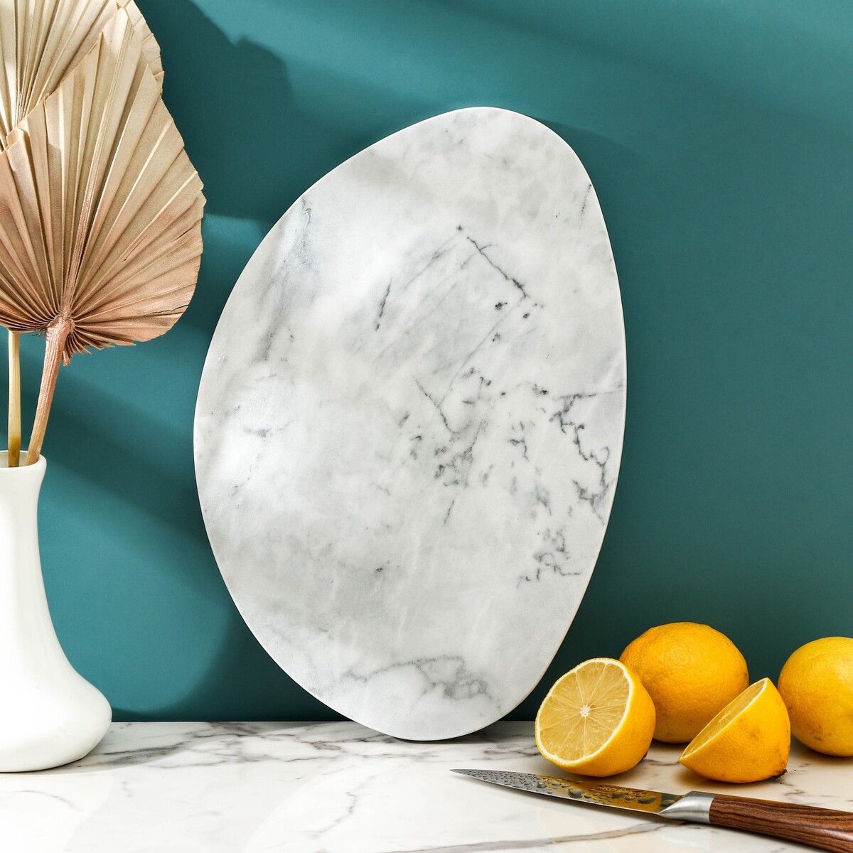 Блюдо для подачи magistro graystone, из мрамора, цвет серый поднос из мрамора magistro marble 37 5×17 5 см изумрудный