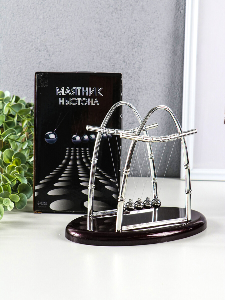 

Маятник настольный антистресс, Хромированный;коричневый