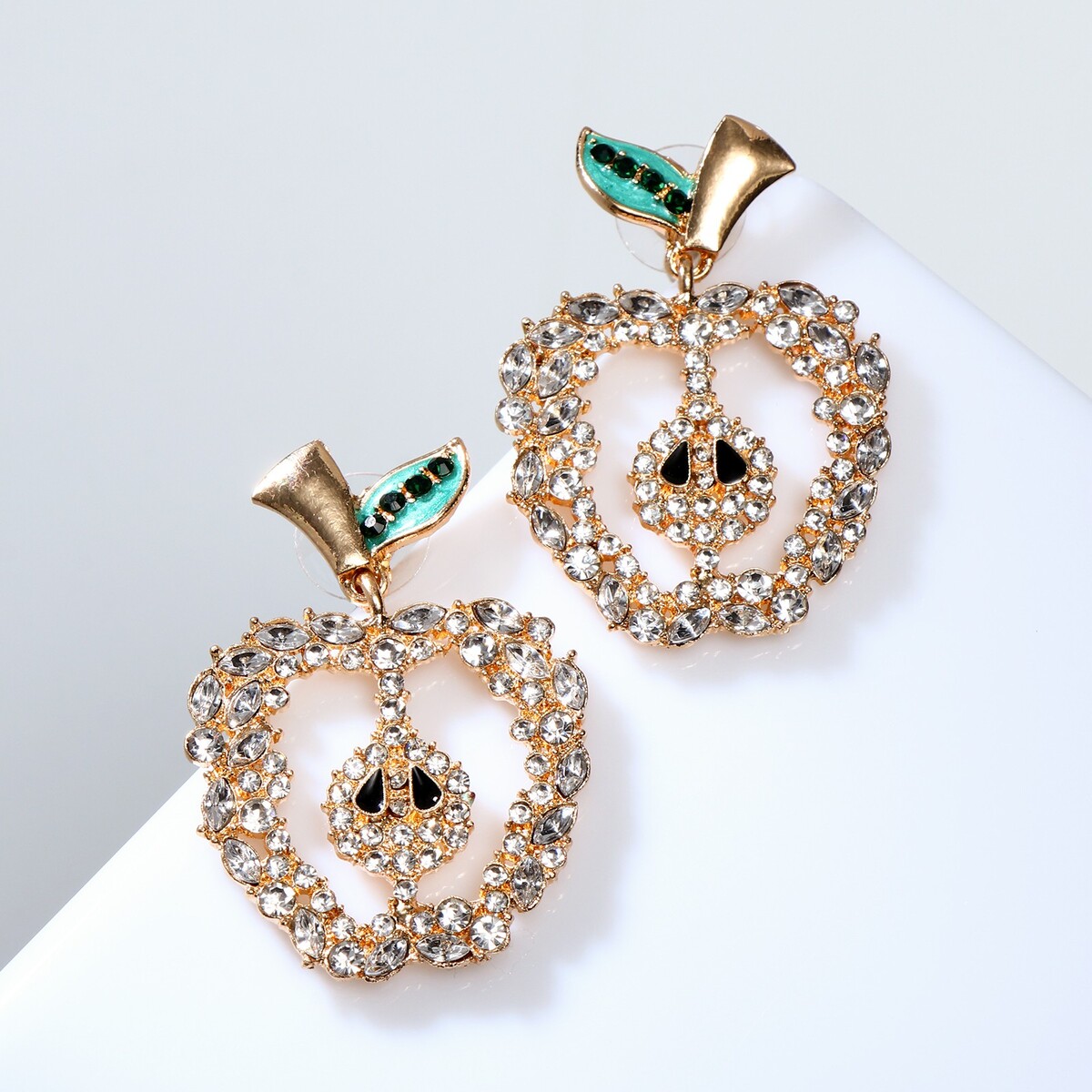 

Серьги со стразами, Белый