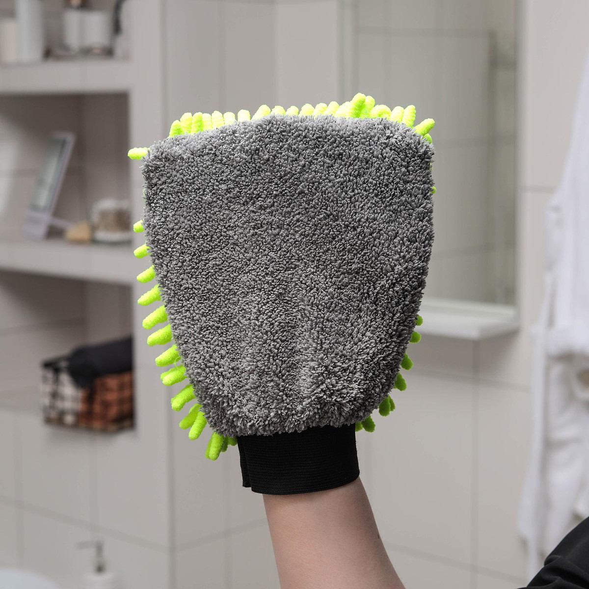 

Варежка для деликатной уборки raccoon, 22×15 см, 47 г, микрофибра букли двухсторонняя, Зеленый