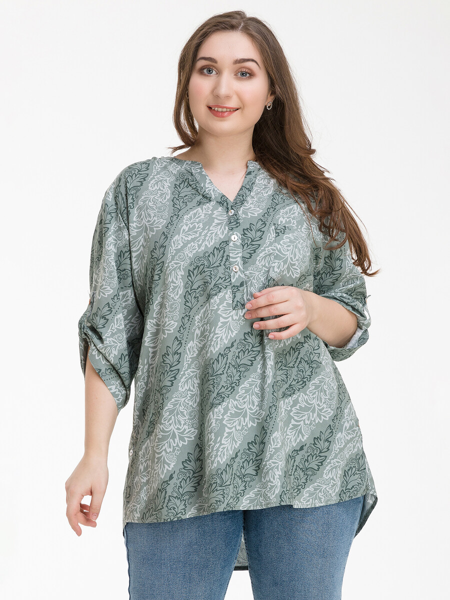 Блузка Modalime, размер 50, цвет хаки 01081325 - фото 1