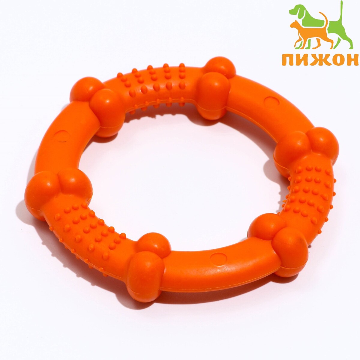 Кольцо рельефное из термопластичной резины, не тонет, 9,5 см, оранжевое оранжевое горлышко сказки