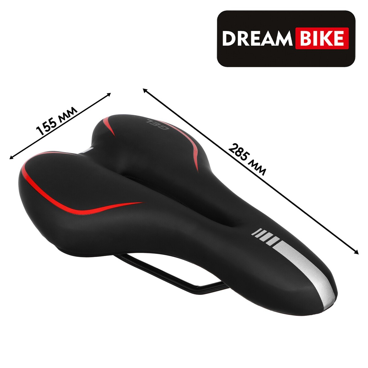 

Седло dream bike спорт-комфорт, цвет красный, Черный