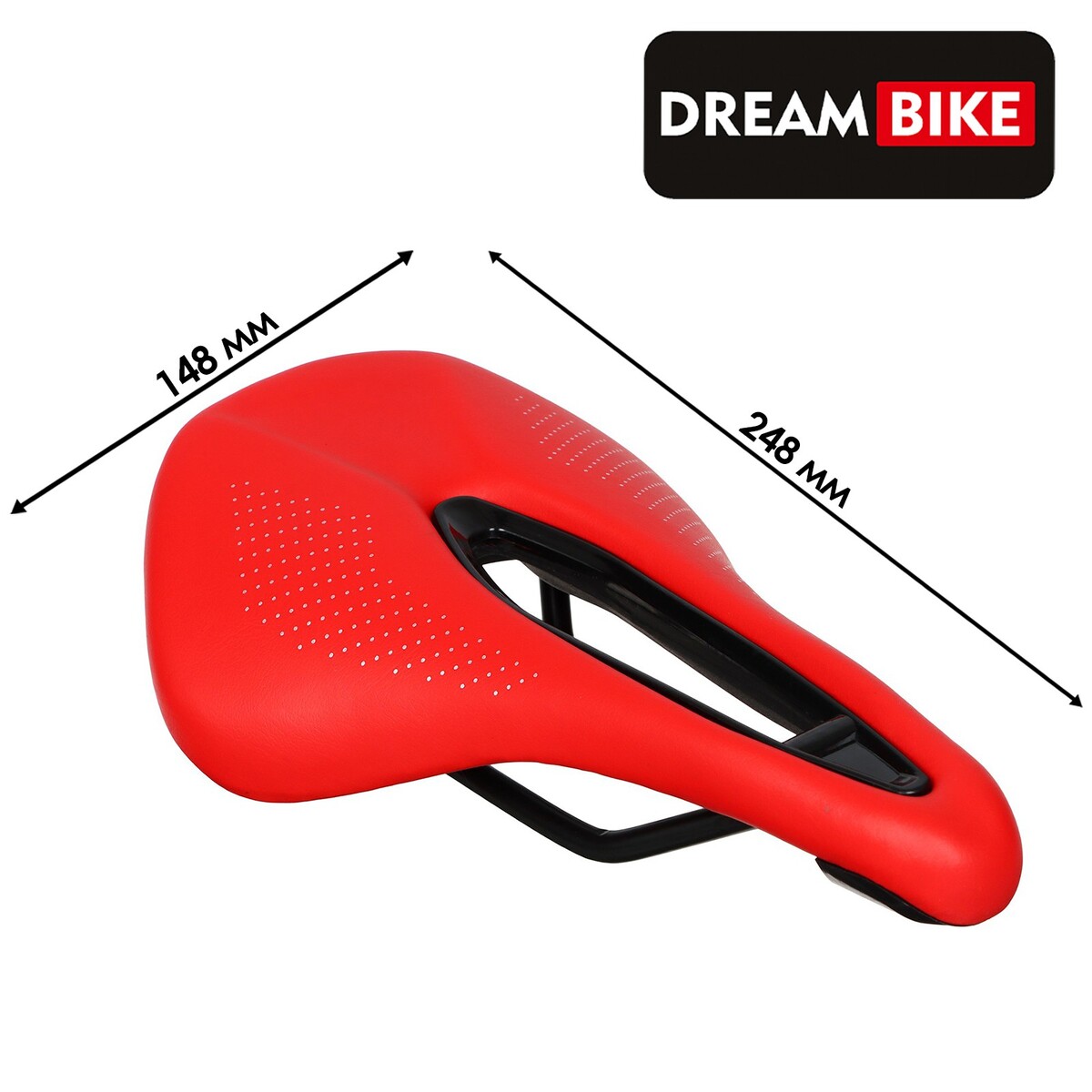 Седло dream bike, спорт-комфорт, цвет красный, Dream Bike