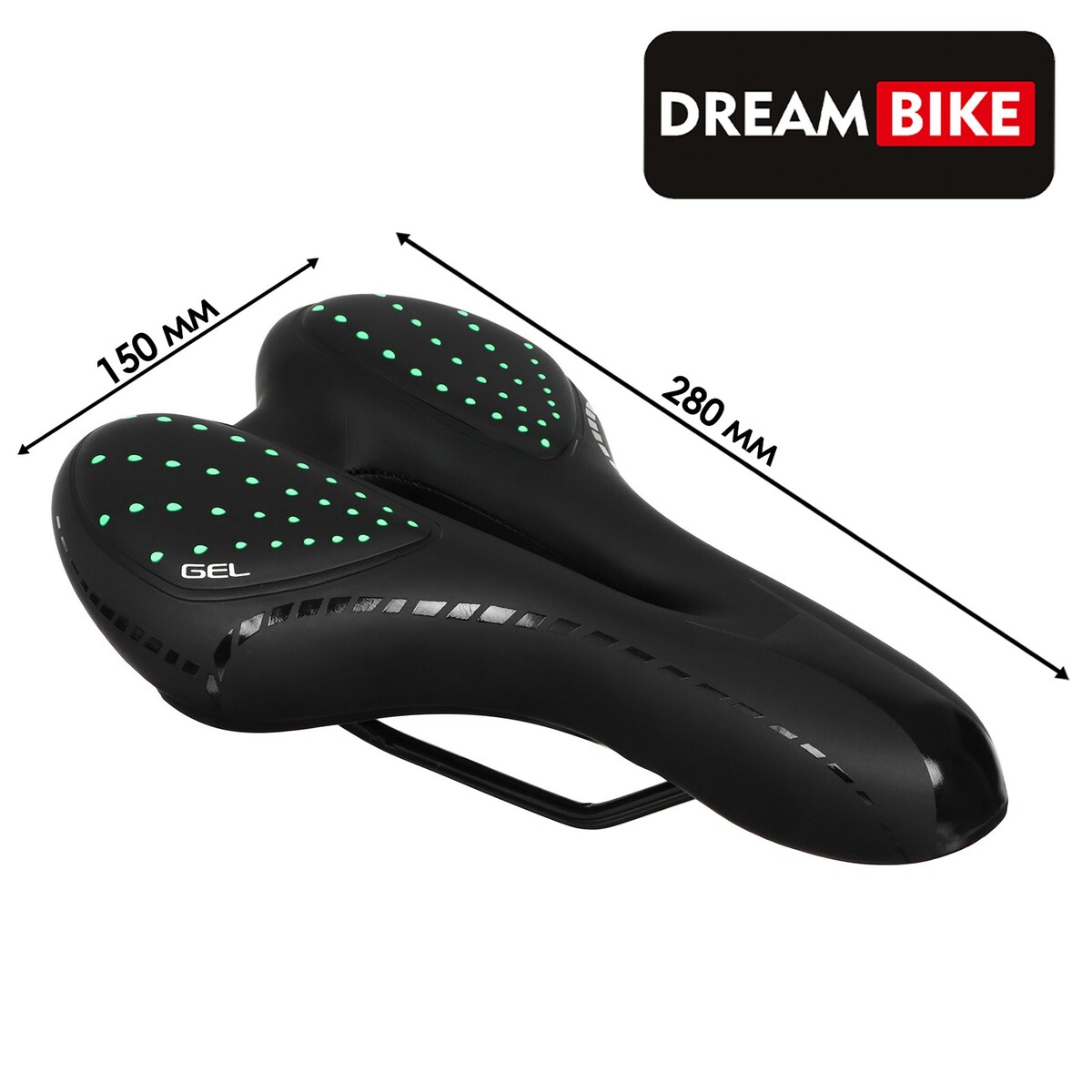 Седло dream bike спорт-комфорт, цвет зелёный, Dream Bike