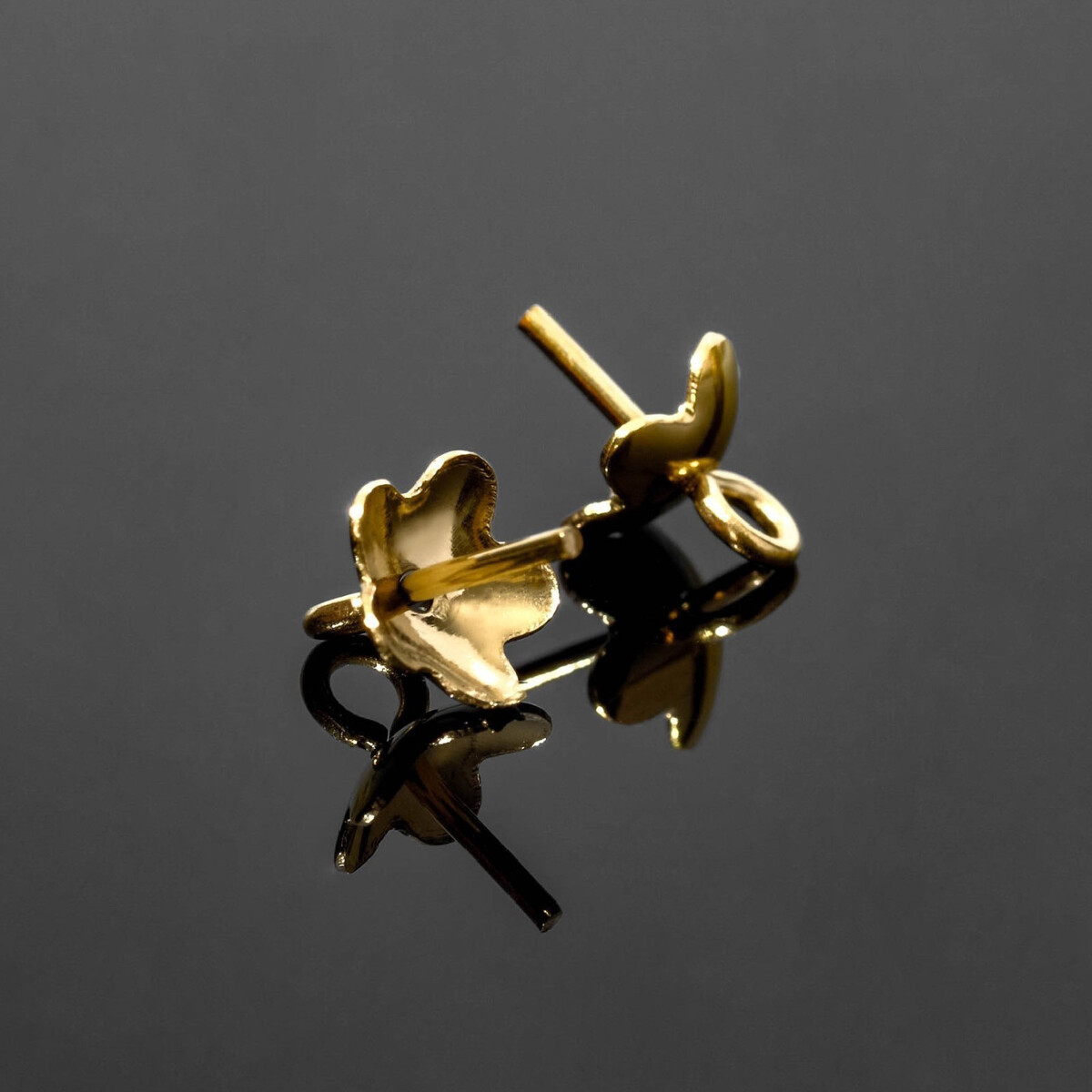 Держатель для кулона клеевой с петлей, гладкий, (набор 10 шт.), 8×6 мм, цвет золото
