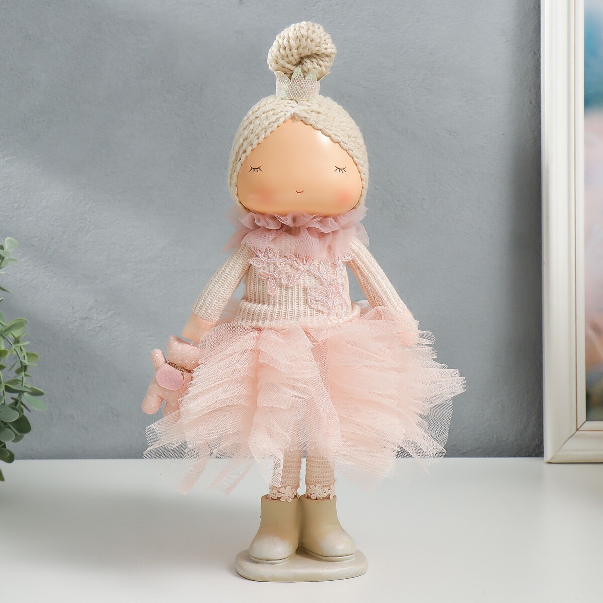 Кукла интерьерная кукла junfa зимняя принцесса в розовом платье 22 см wj 34770