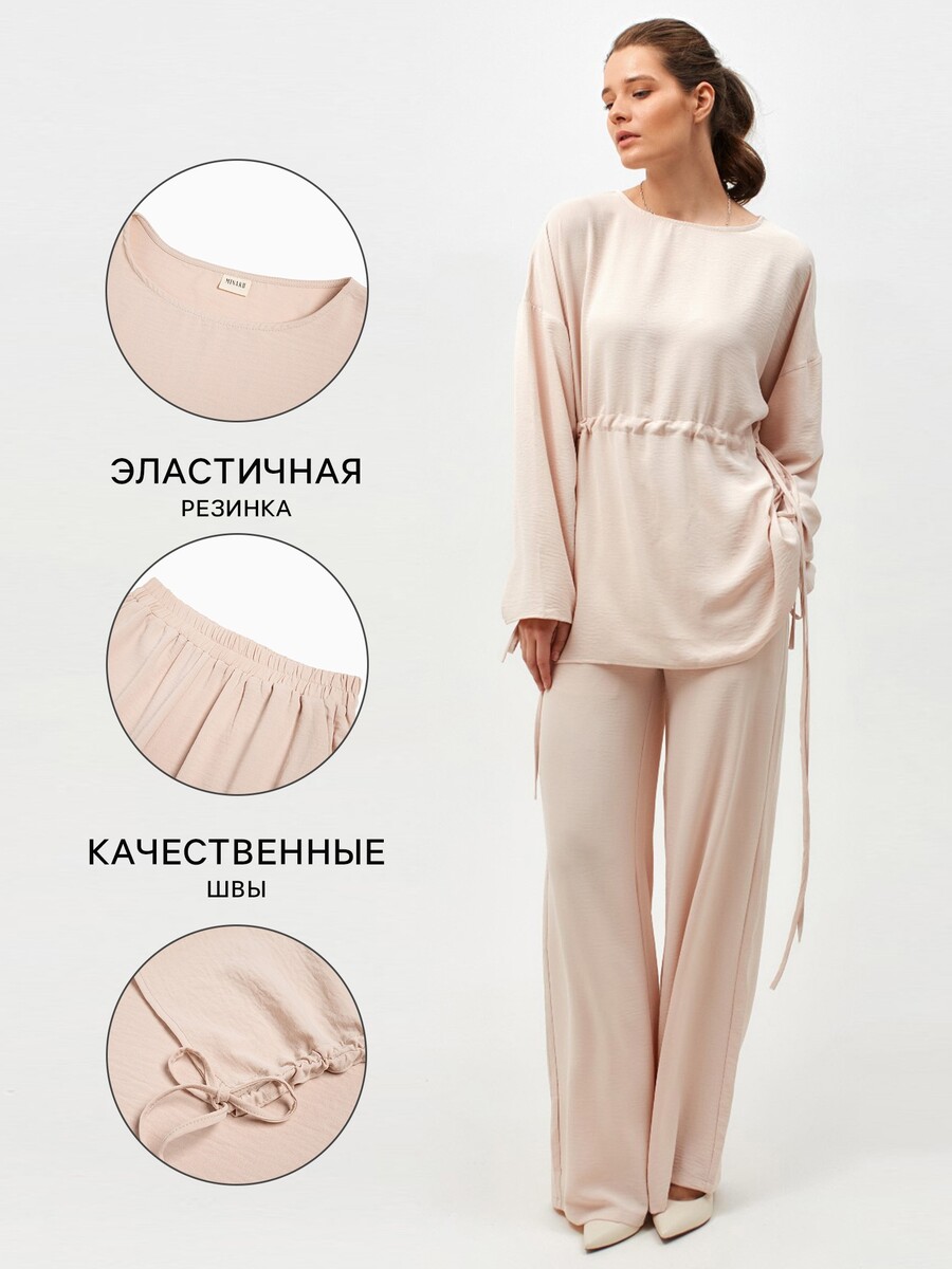 Костюм туника брюки MINAKU 01090489 Бежевый  Фото 2