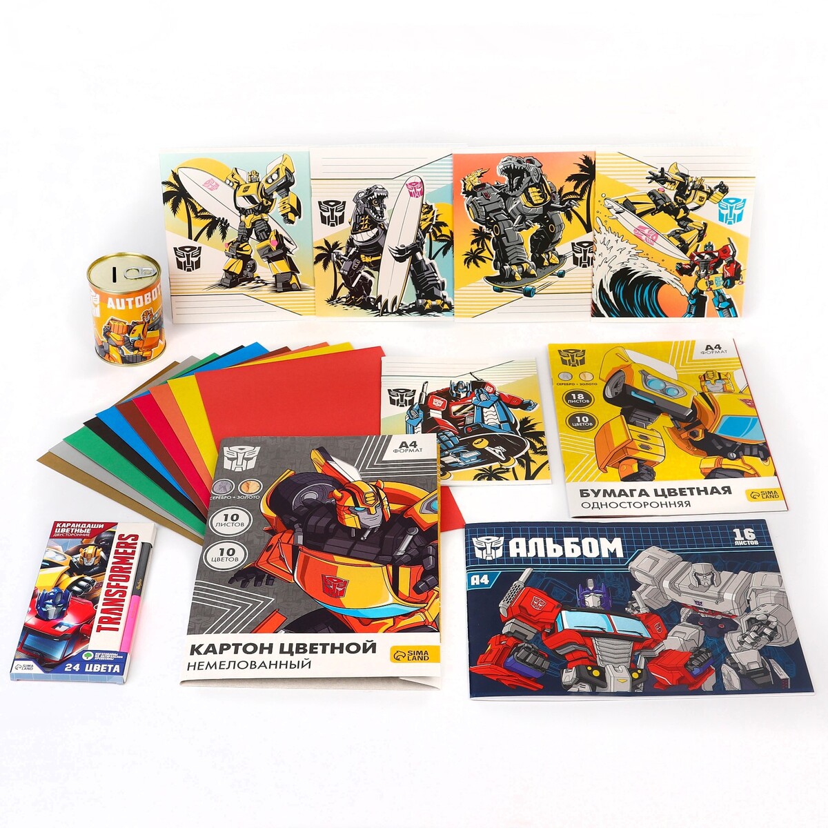 Подарочный набор для мальчика, 10 предметов, трансформеры Hasbro