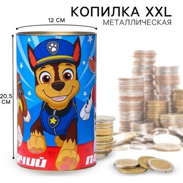 Копилка металлическая, xxl, 20,5 см х 12