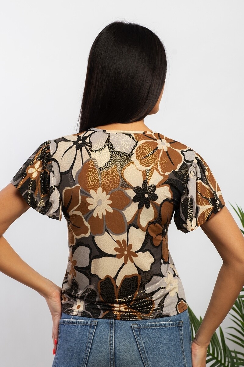 Блуза AhaLodensa, размер 44, цвет коричневый 01102035 - фото 3