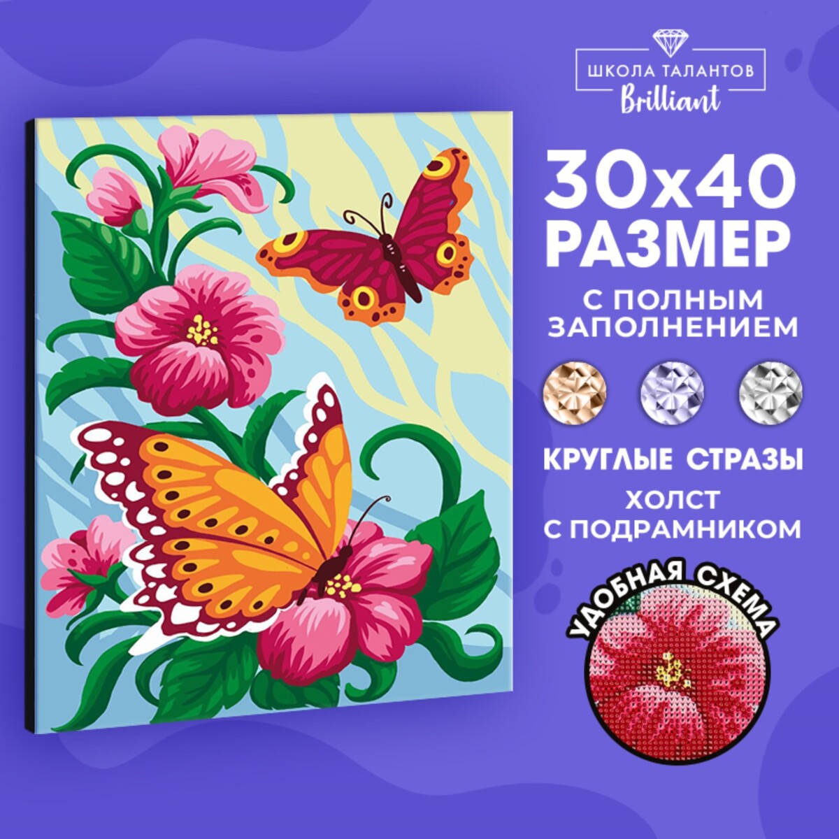 

Алмазная мозаика на подрамнике с полным заполнением, Разноцветный