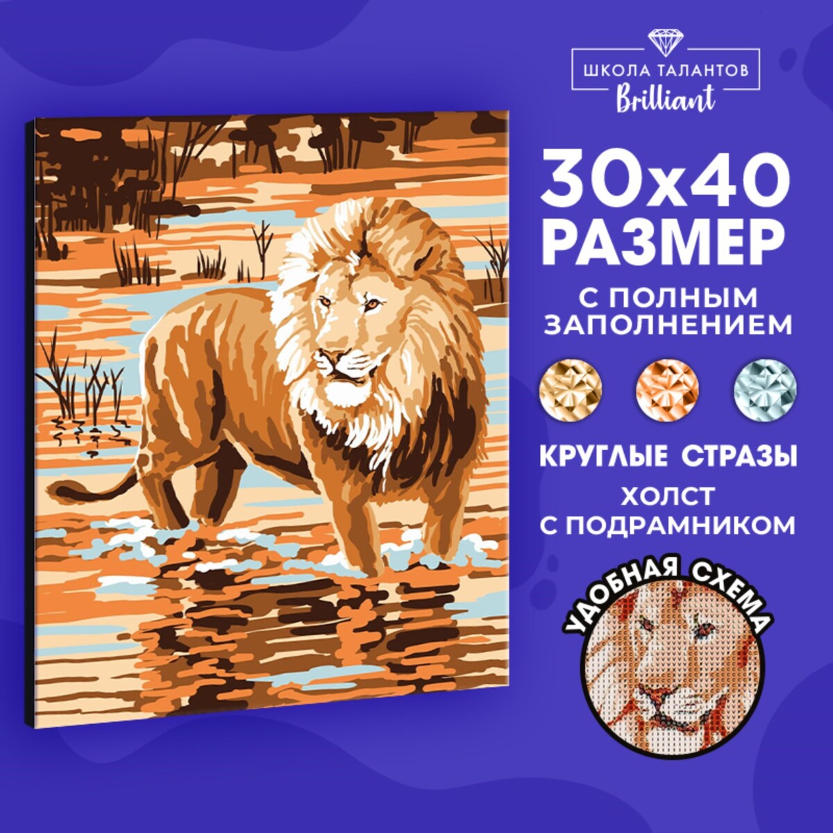 

Алмазная мозаика на подрамнике с полным заполнением, Разноцветный