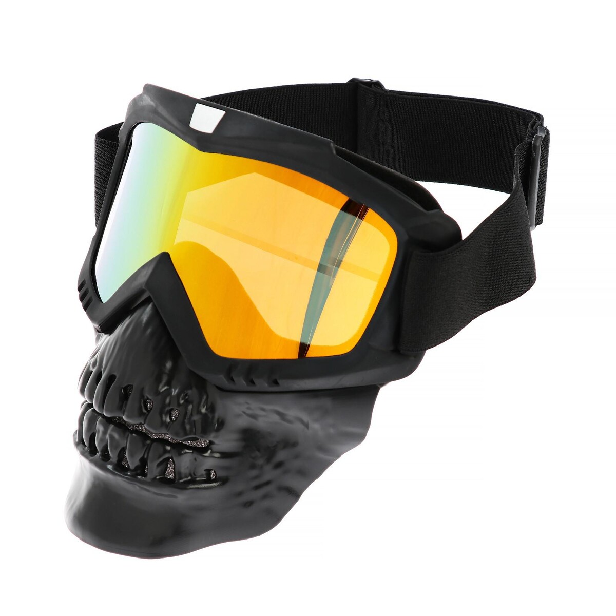 Очки-маска для езды на мототехнике, разборные, визор оранжевый, цвет черный очки маска для езды на мототехнике разборные визор желтый