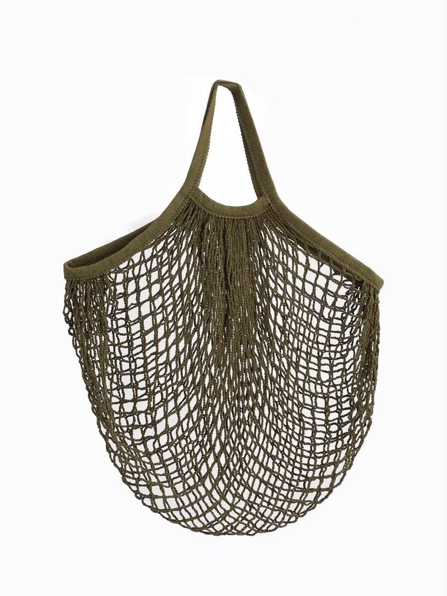 

Сумка - авоська плетеная, клетка 1.5 см, зеленая, Зеленый