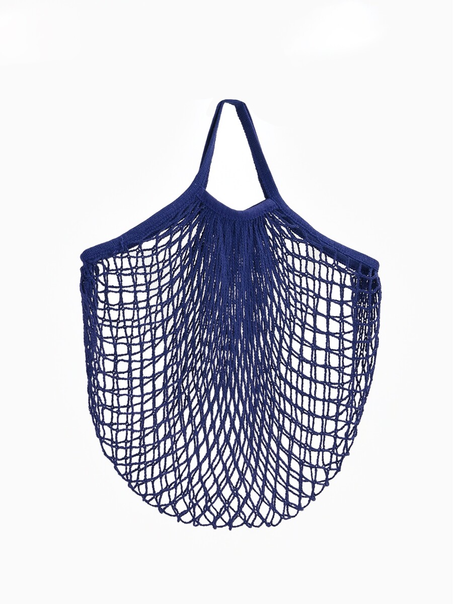 

Сумка-авоська плетеная, клетка 1.5 см, синяя, Синий