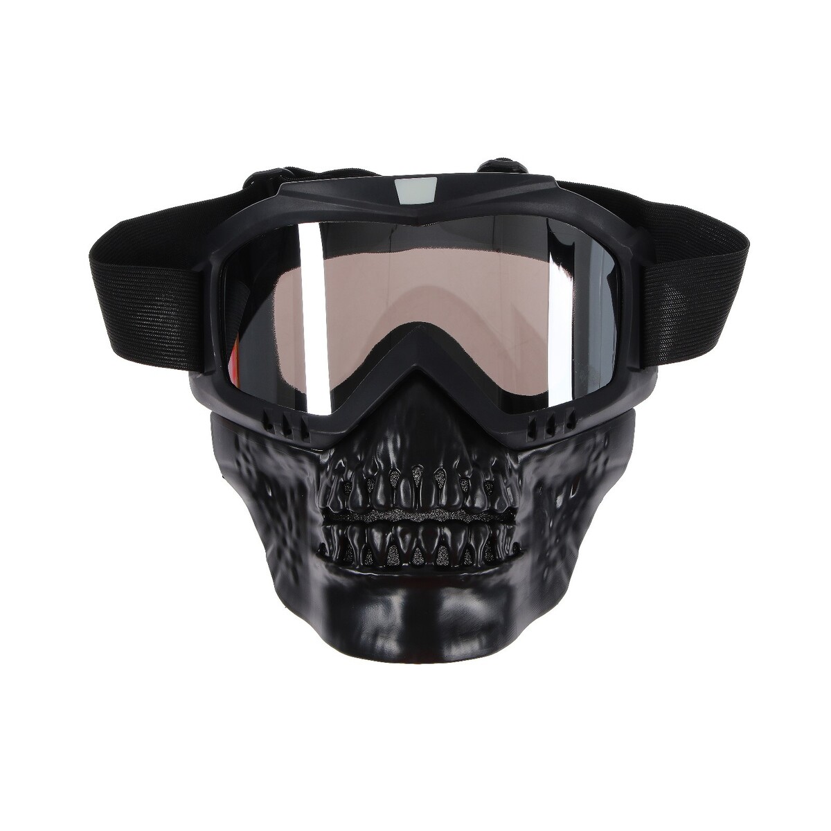 фото Очки-маска для езды на мототехнике, разборные, визор хром, цвет черный no brand